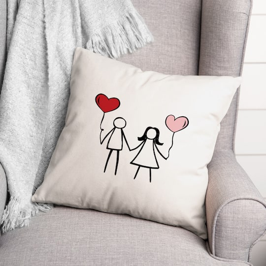 Heart Balloons Throw Pillow